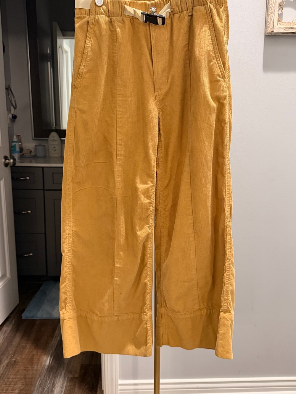 The North Face Mustard Yellow Wide-Leg Corduroy Pants
